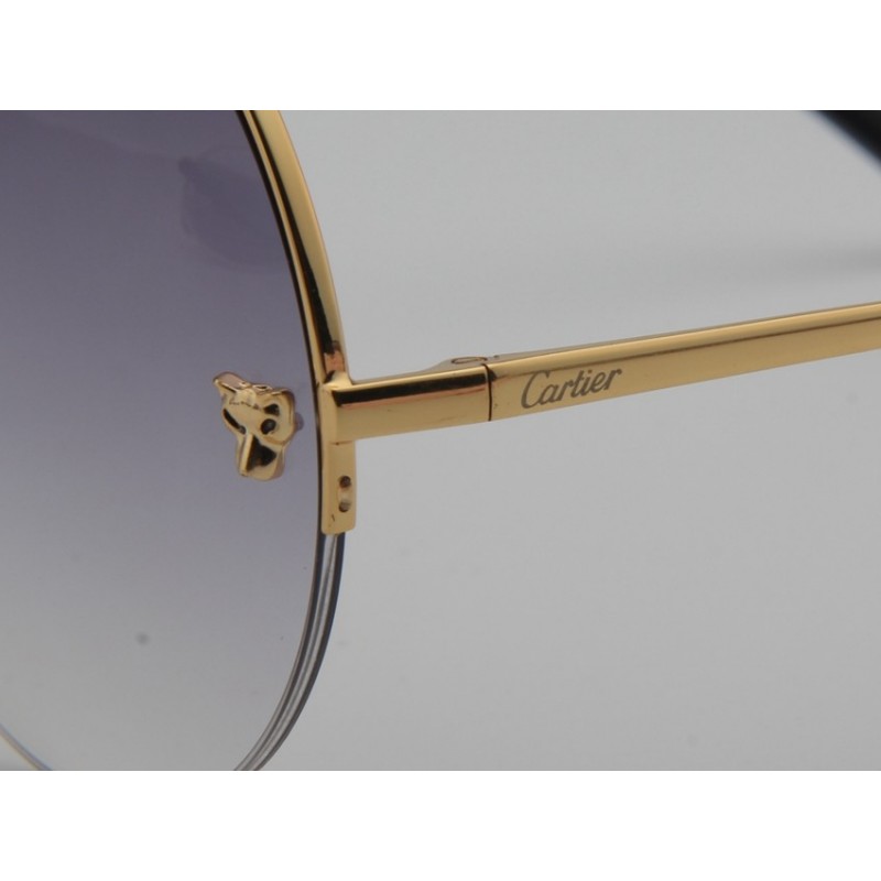 Cartier 165711 Sunglasses In Gradient Grey Gold