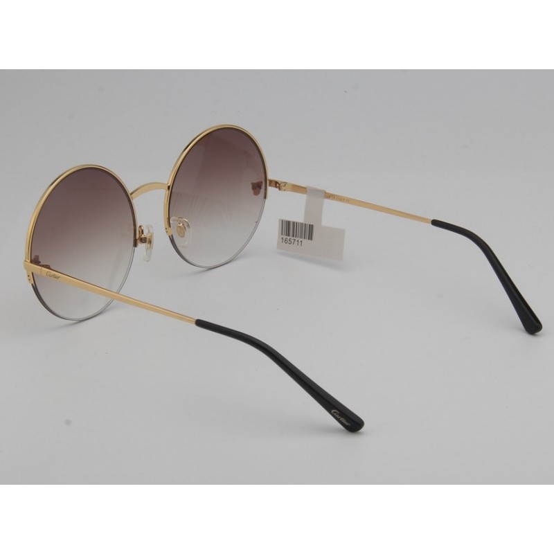 Cartier 165711 Sunglasses In Coffee Gold