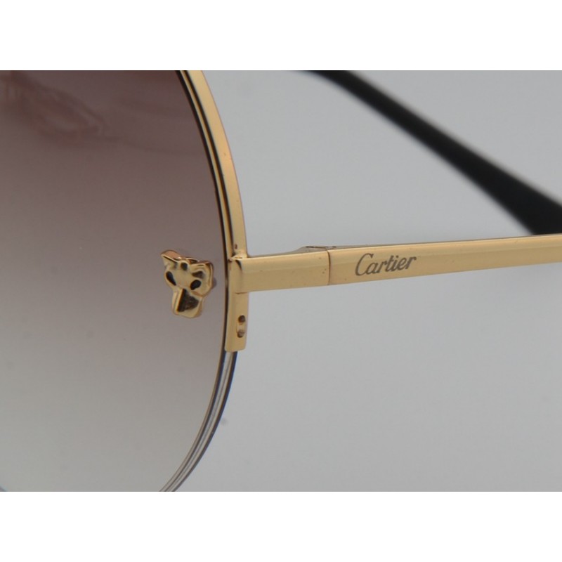 Cartier 165711 Sunglasses In Coffee Gold