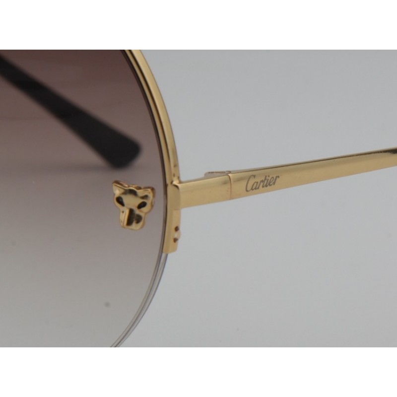 Cartier 165711 Sunglasses In Coffee Gold