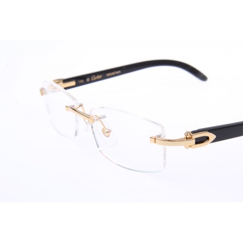 Cartier 3524012 Black Buffalo Eyeglasses In Gold