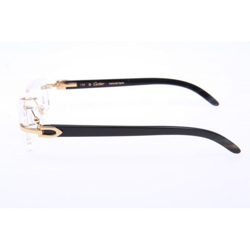 Cartier 3524012 Black Buffalo Eyeglasses In Gold