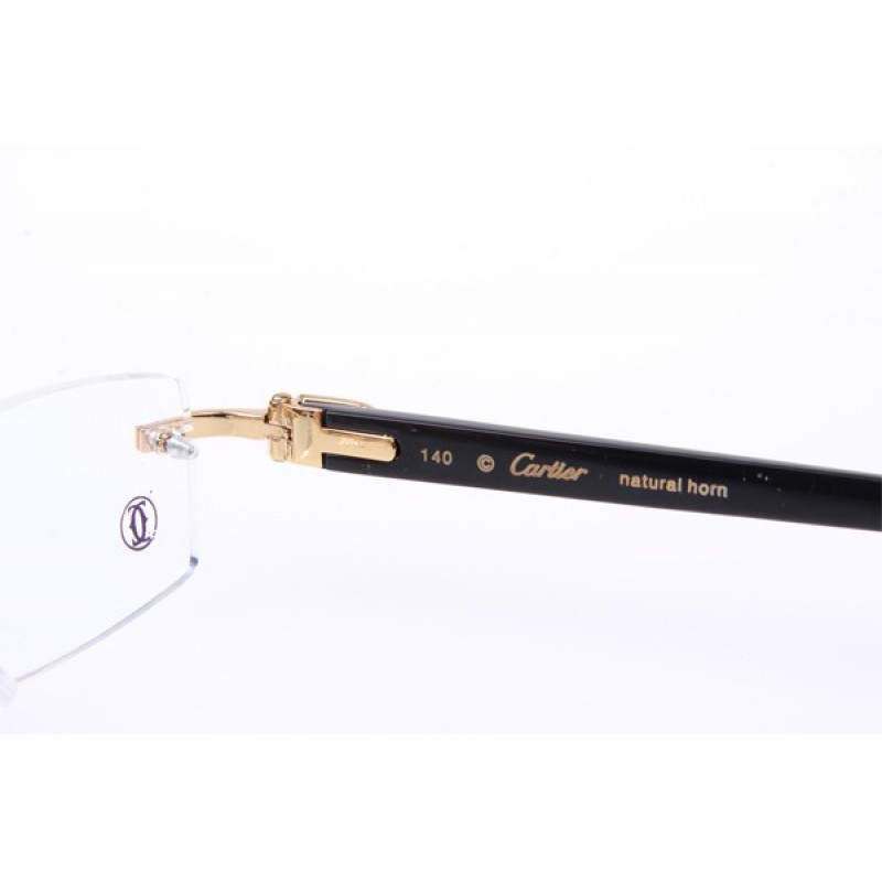 Cartier 3524012 Black Buffalo Eyeglasses In Gold