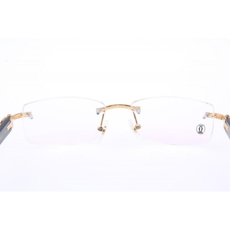 Cartier 3524012 Black Buffalo Eyeglasses In Gold