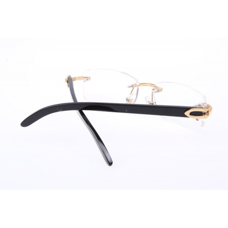 Cartier 3524012 Black Buffalo Eyeglasses In Gold