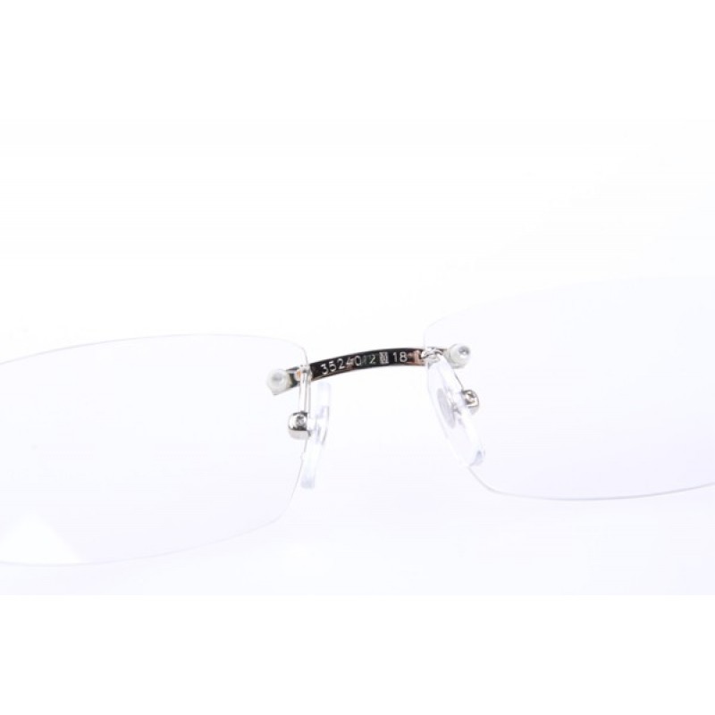 Cartier 3524012 White Buffalo Eyeglasses In Silver