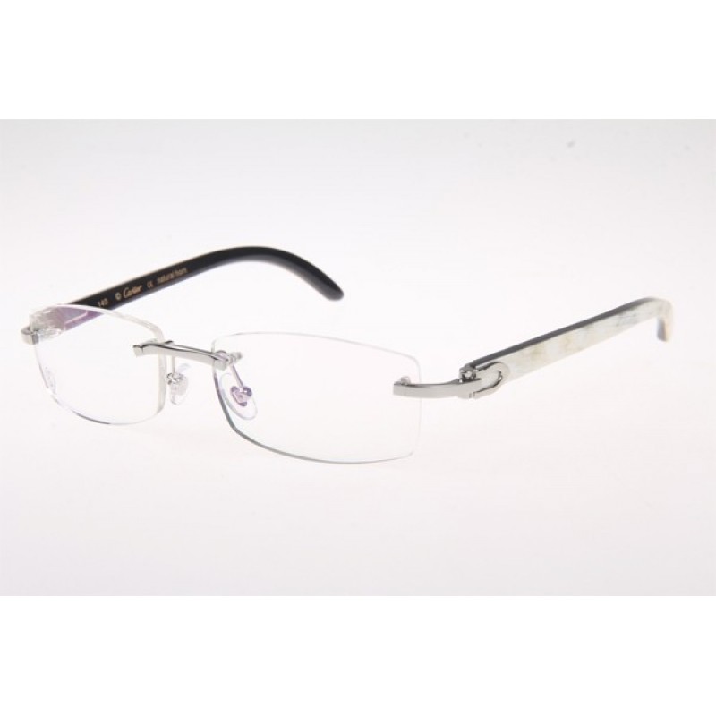 Cartier 3524012 White mix Black Buffalo Eyeglasses...