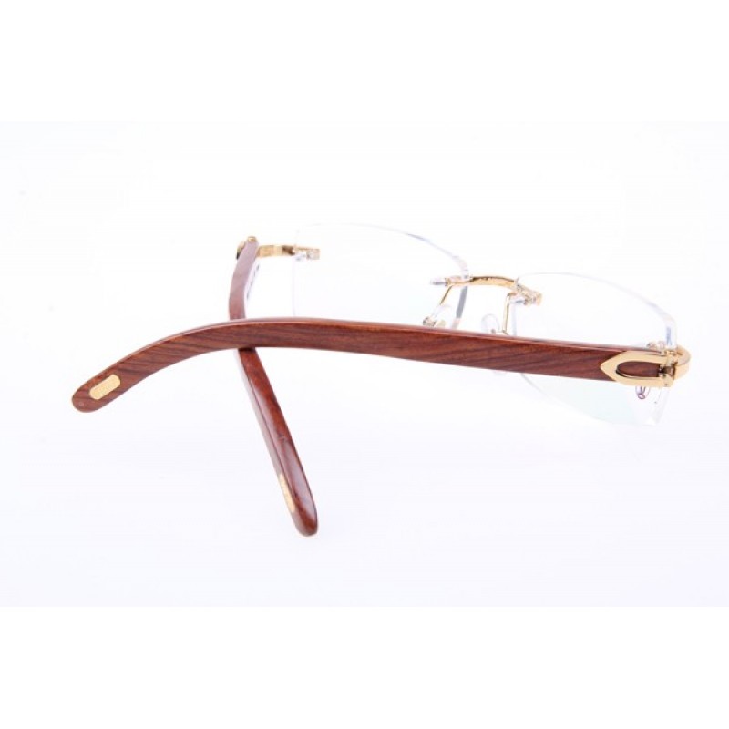 Cartier 3524012 Wood Eyeglasses In Gold