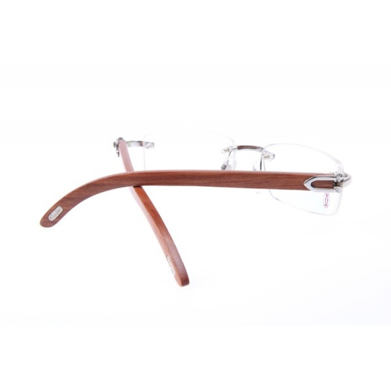 Cartier 3524012 Wood Eyeglasses In Silver