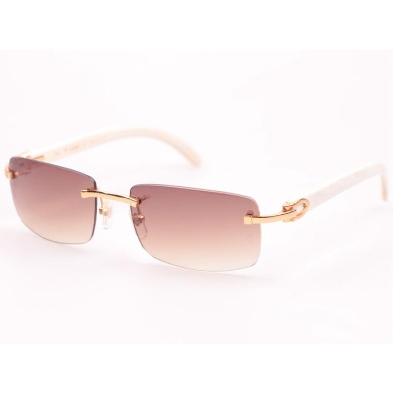 Cartier 3524012 White Buffalo Sunglasses In Gold Brown