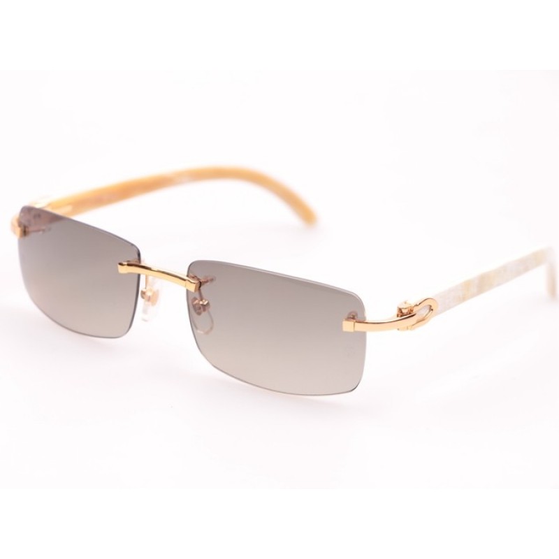 Cartier 3524012 white Buffalo Sunglasses In Gold G...