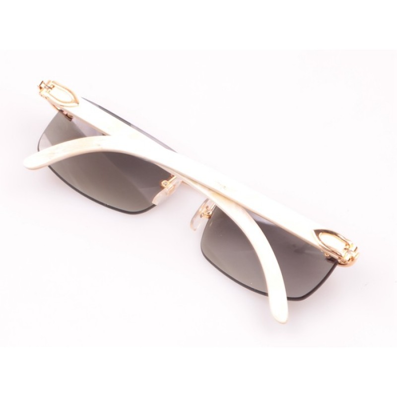 Cartier 3524012 white Buffalo Sunglasses In Gold Grey
