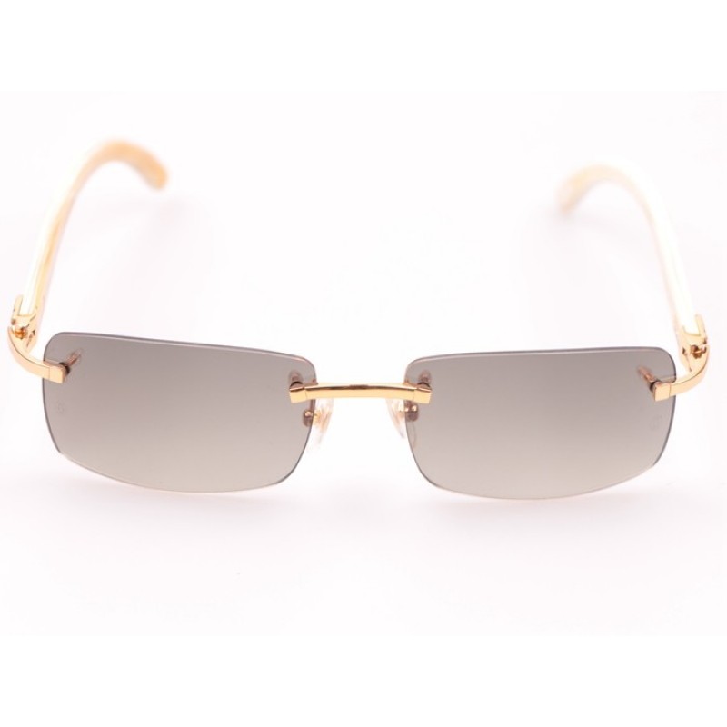Cartier 3524012 white Buffalo Sunglasses In Gold Grey