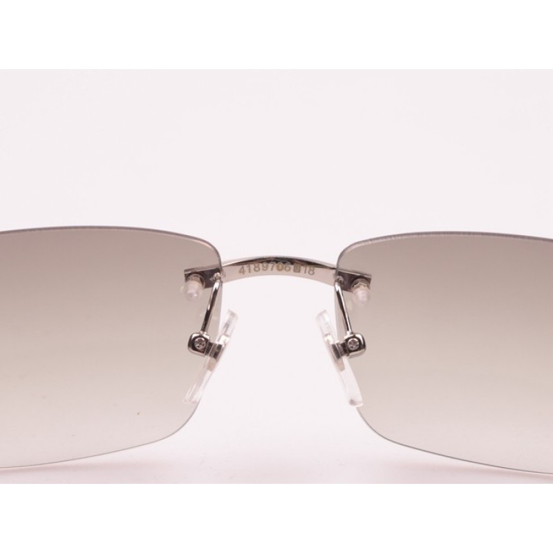 Cartier 3524012 white Buffalo Sunglasses In Silver Grey