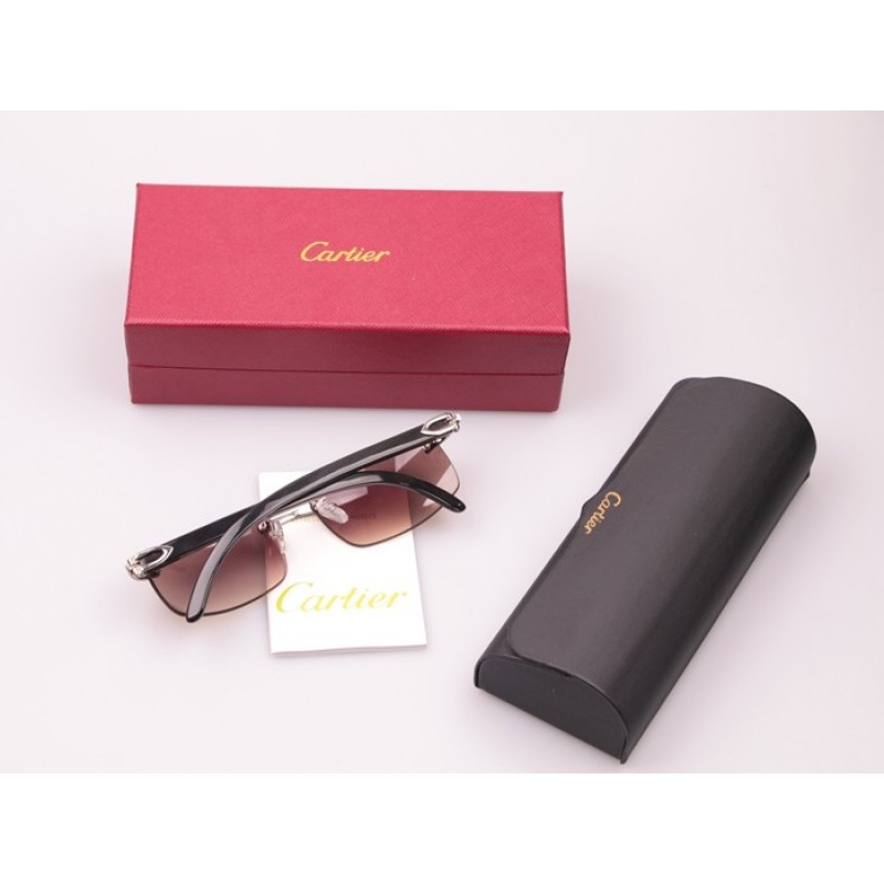 Cartier 3524012 Black Buffalo In Silver Brown Big logo