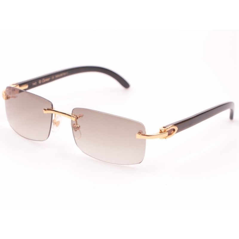 Cartier 3524012 Black Buffalo Sunglasses In Gold G...