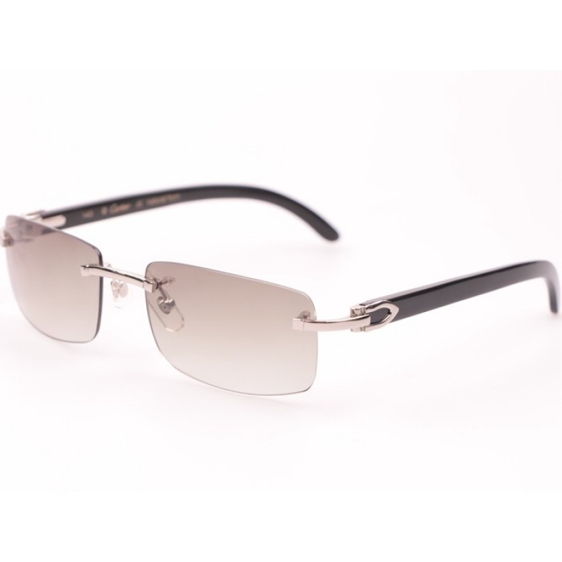 Cartier 3524012 Black Buffalo Sunglasses In Silver...