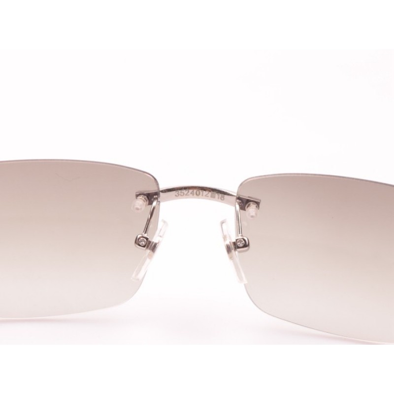 Cartier 3524012 Black Buffalo Sunglasses In Silver Gray