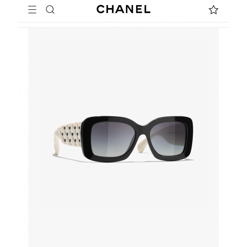 Chanel CH5483 Sunglasses In black and white gray