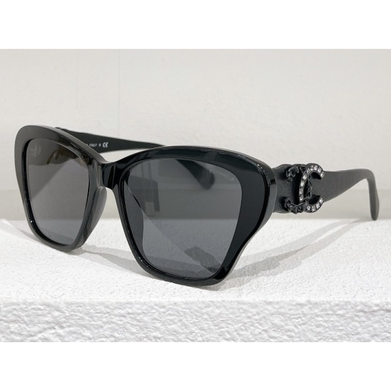 Chanel CH5457 Sunglasses In Black Gray