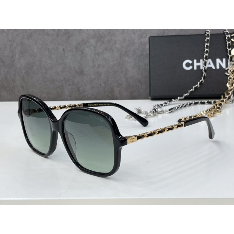 Chanel CH2207 Sunglasses In Black Gradient Green