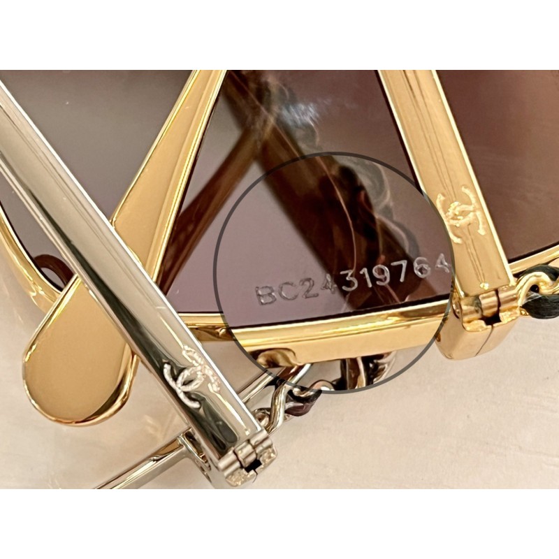 Chanel CH2206Q Sunglasses In Gold Gray
