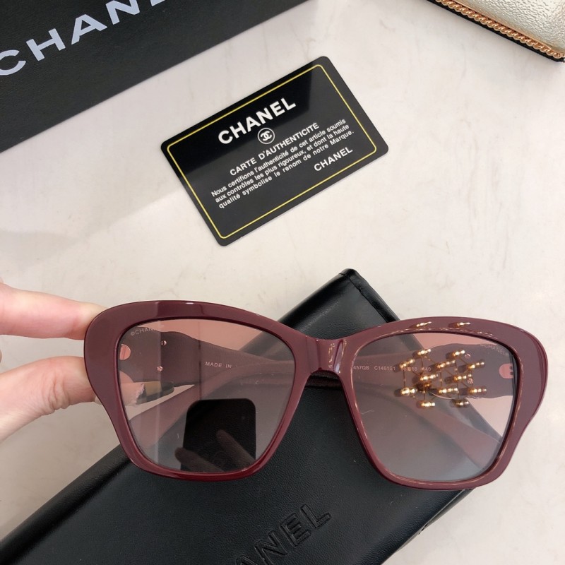 Chanel CH5457 Sunglasses In Wine Red