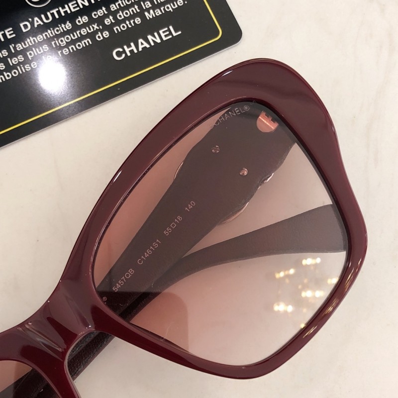 Chanel CH5457 Sunglasses In Wine Red