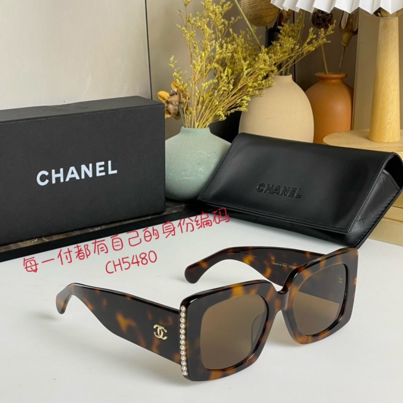 Chanel CH5480 Sunglasses In Tortoiseshell Gradient Brown