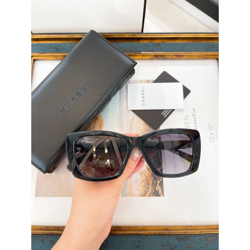 Chanel CH5476 Sunglasses In Black Gradient Gray