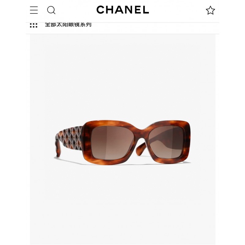 Chanel CH5483 Sunglasses In Tortoiseshell Brown