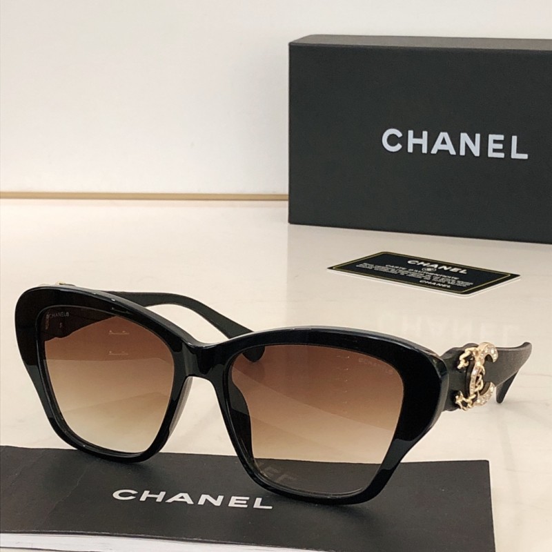Chanel CH5457 Sunglasses In Black Gradient Brown