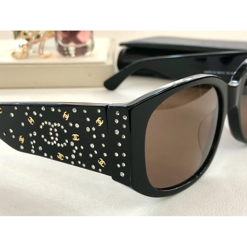 Chanel CH5743 Sunglasses In Black Tan