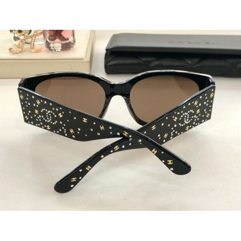 Chanel CH5743 Sunglasses In Black Tan