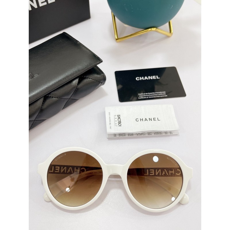 Chanel CH5430 Sunglasses In White Gradient Brown