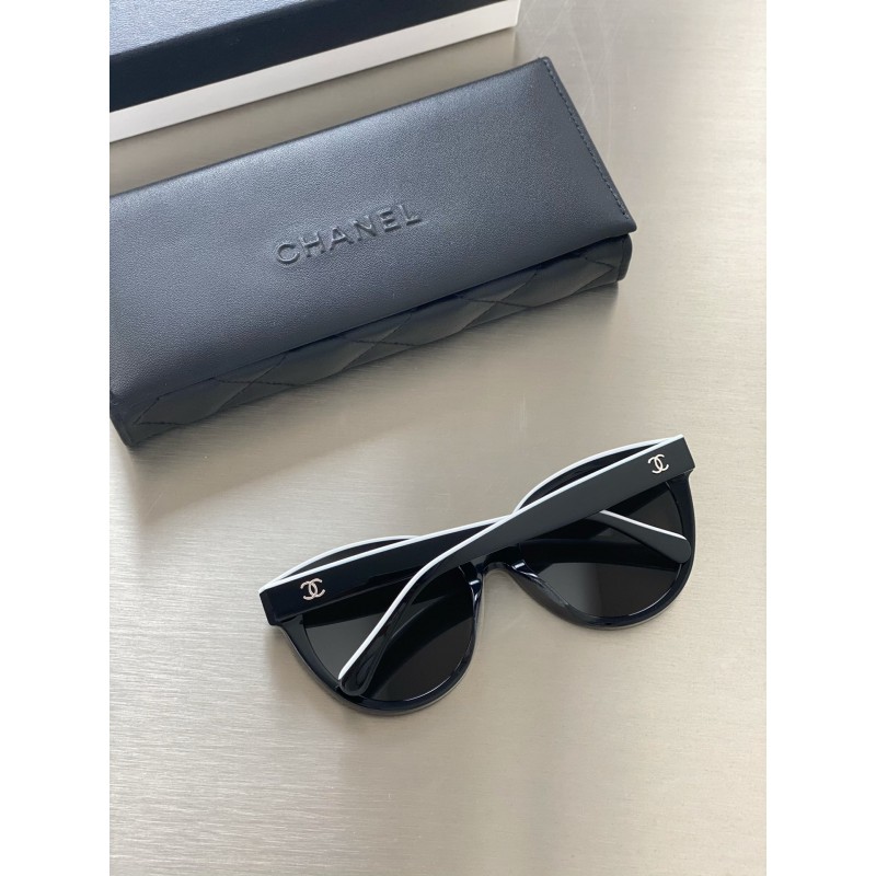 Chanel CH5414 Sunglasses In black and white gray