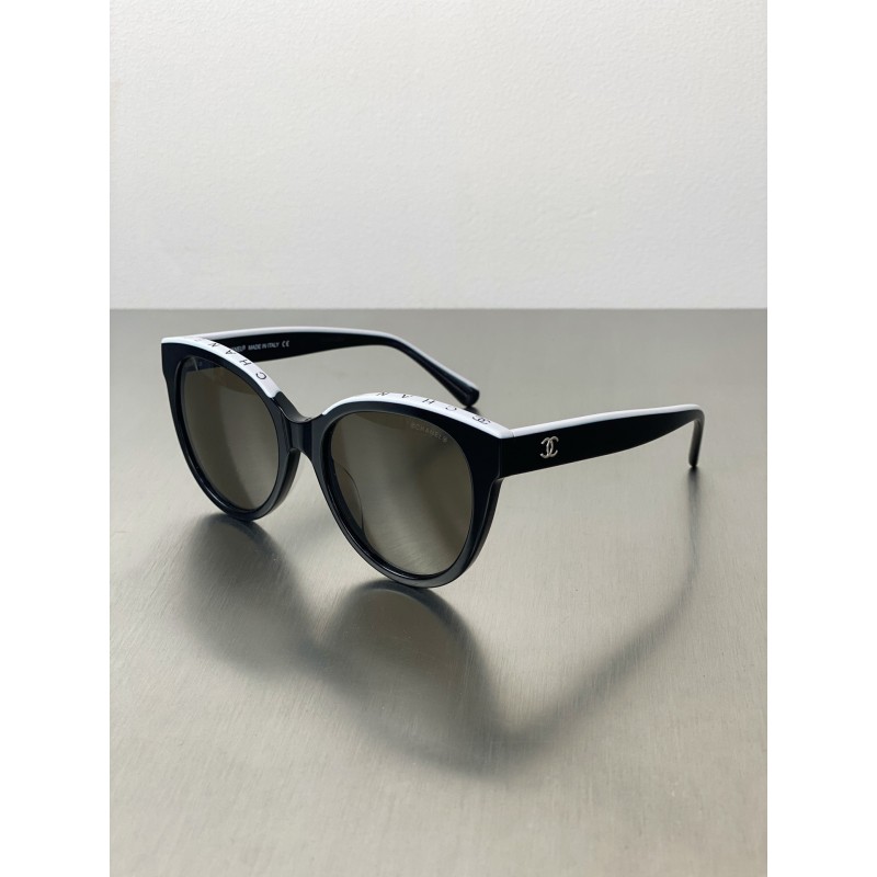 Chanel CH5414 Sunglasses In black and white gray