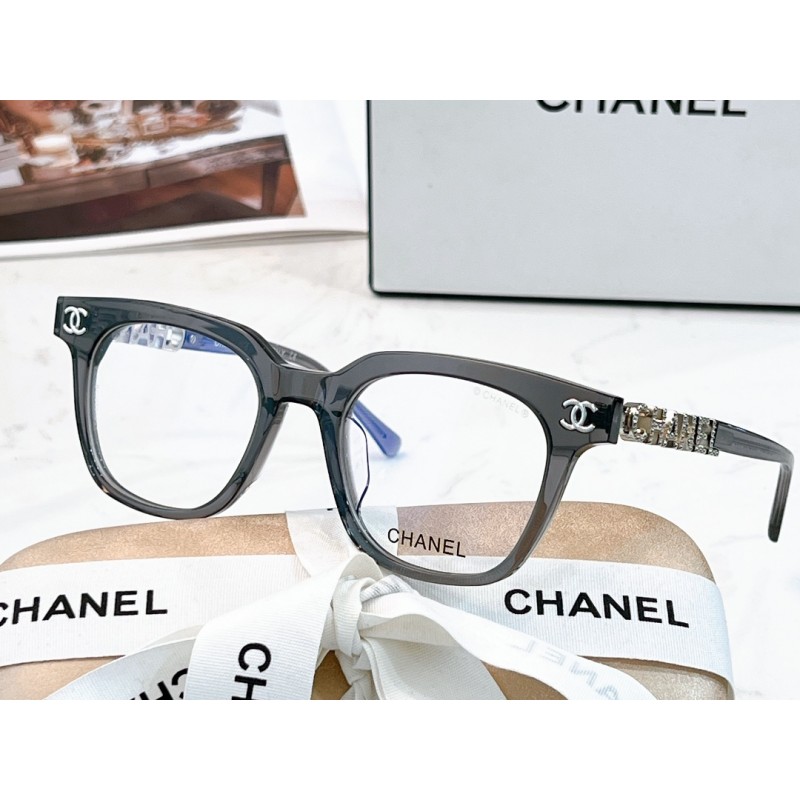 Chanel CH0747 Eyeglasses In Gray Transparent Silve...