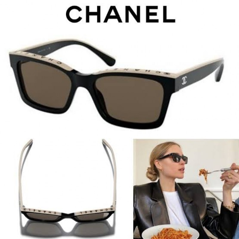 Chanel CH5417 Sunglasses In Black and White gray