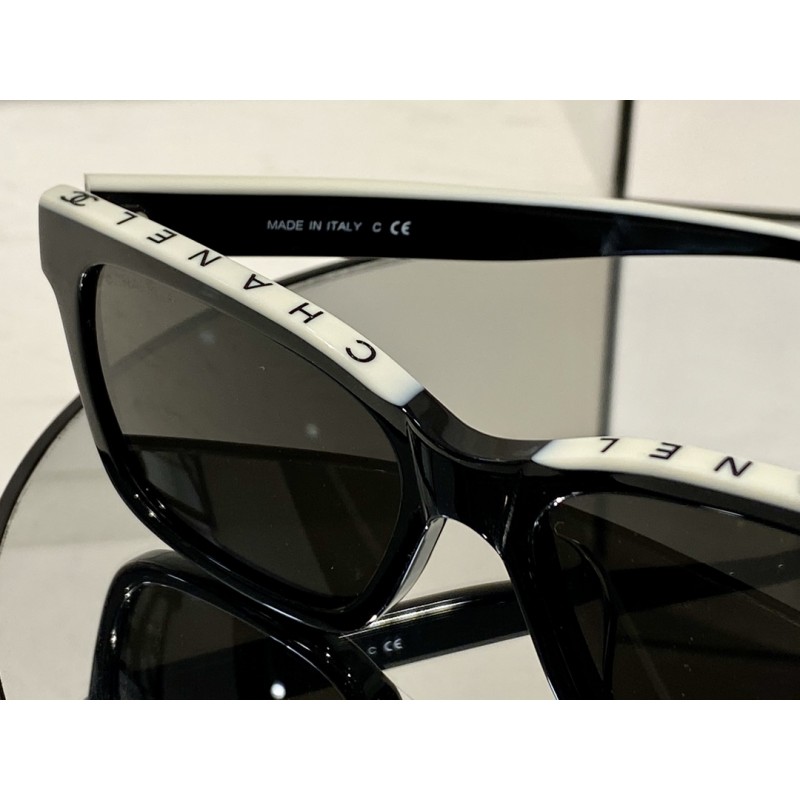 Chanel CH5417 Sunglasses In Black and White gray