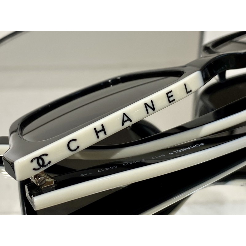 Chanel CH5417 Sunglasses In Black and White gray
