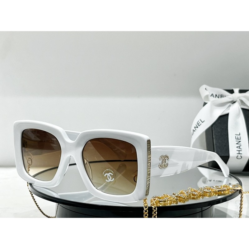 Chanel CH5430 Sunglasses In White Tan