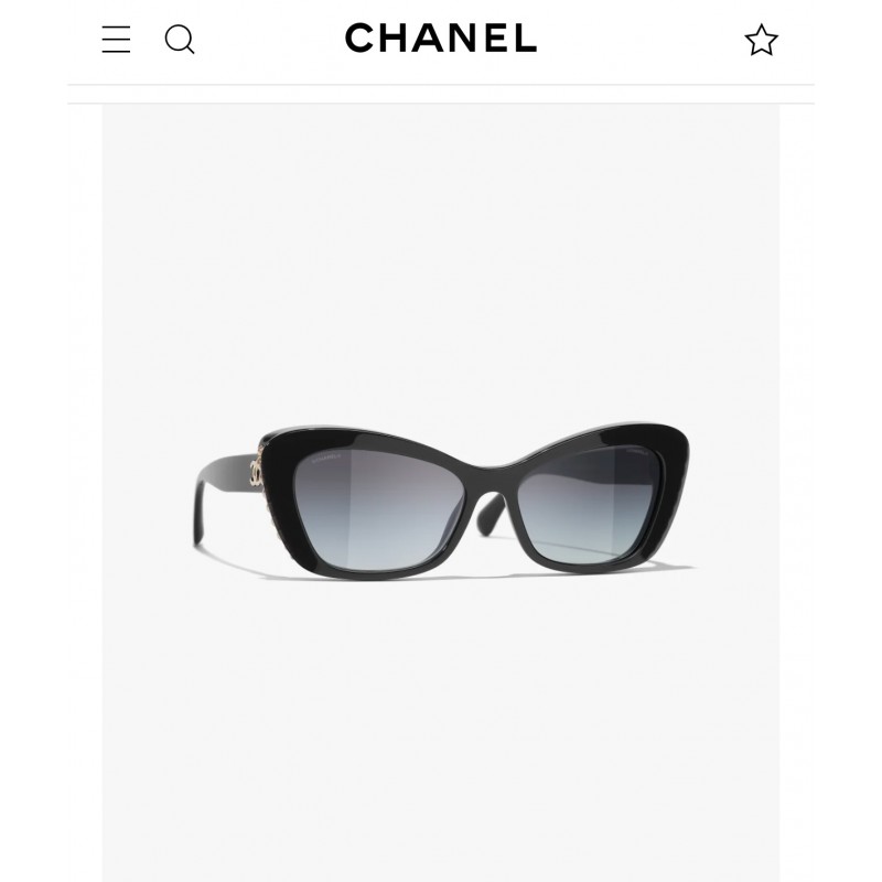 Chanel CH5480 Sunglasses In Black Gradient Gray