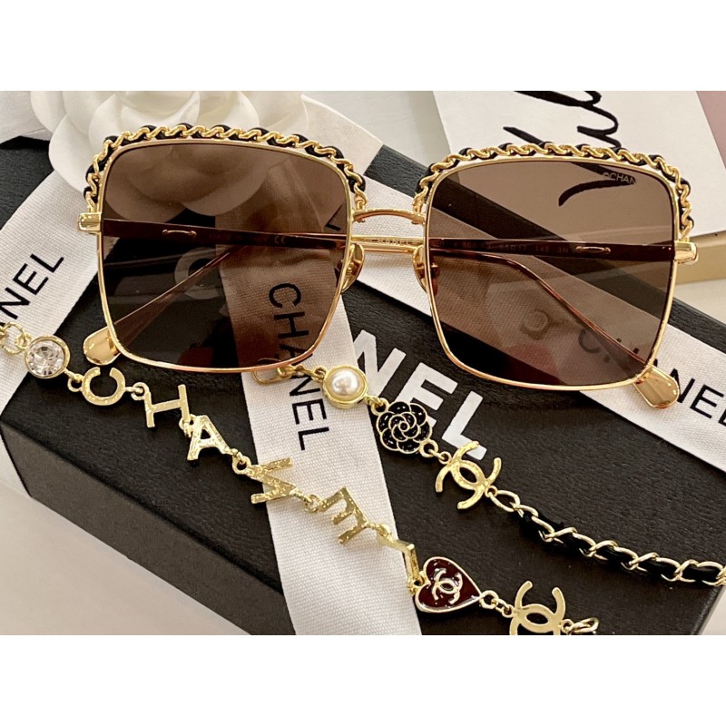 Chanel CH2206Q Sunglasses In Gold Tan