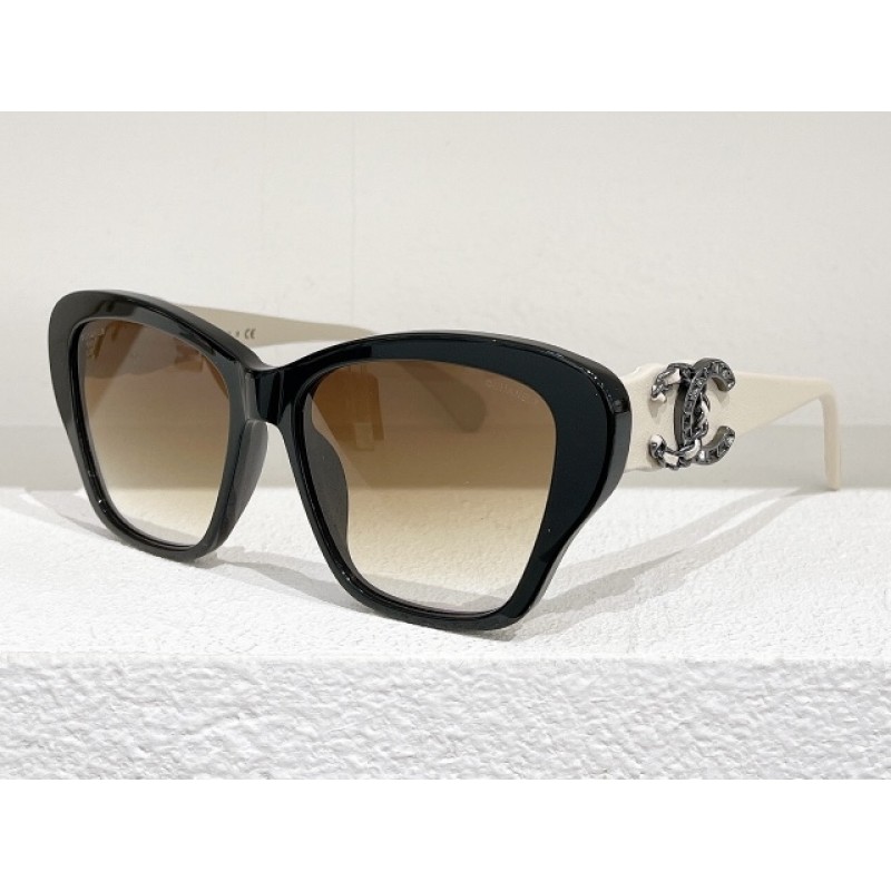 Chanel CH5457 Sunglasses In Black and White Progre...