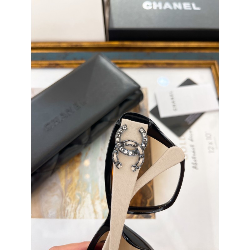 Chanel CH5457 Sunglasses In Black and White Progressive Tea