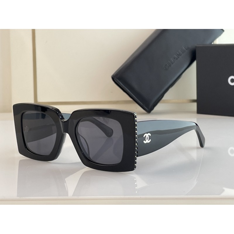 Chanel CH5480 Sunglasses In Black Gun Progressive Gray