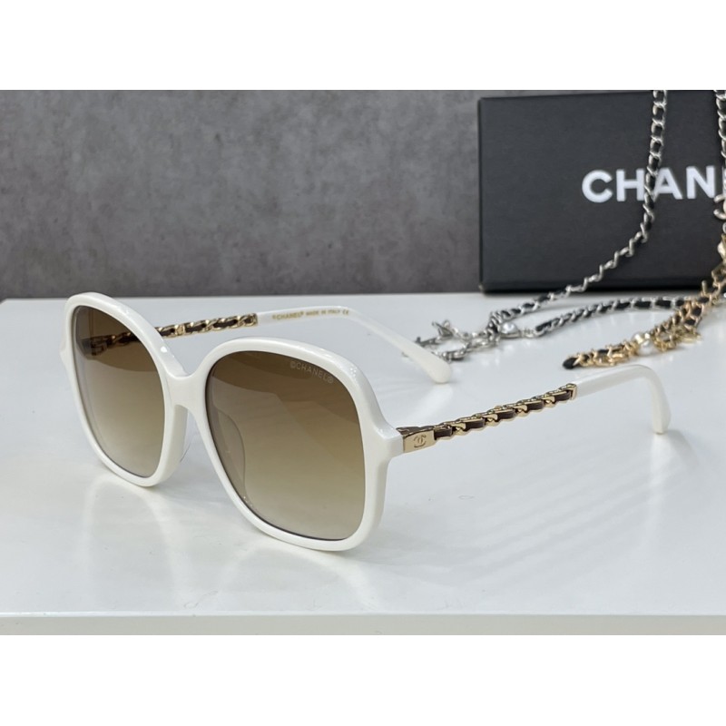 Chanel CH2207 Sunglasses In White Tan