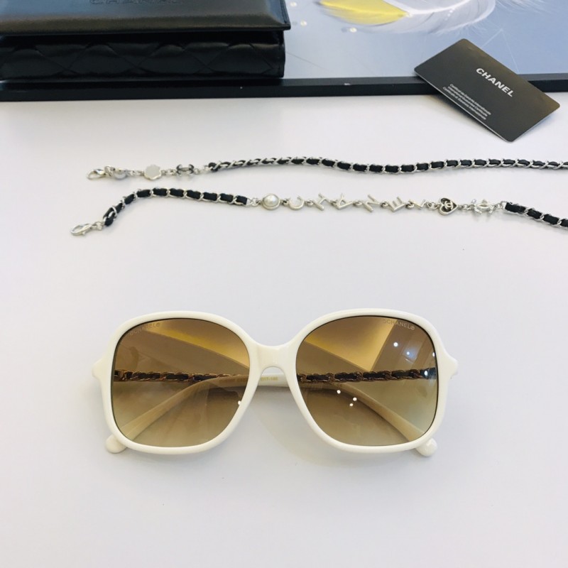 Chanel CH2207 Sunglasses In White Tan