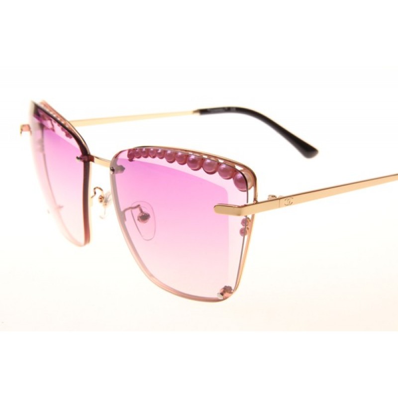 Chanel CH71109S Sunglasses In Gold Gradient Purple